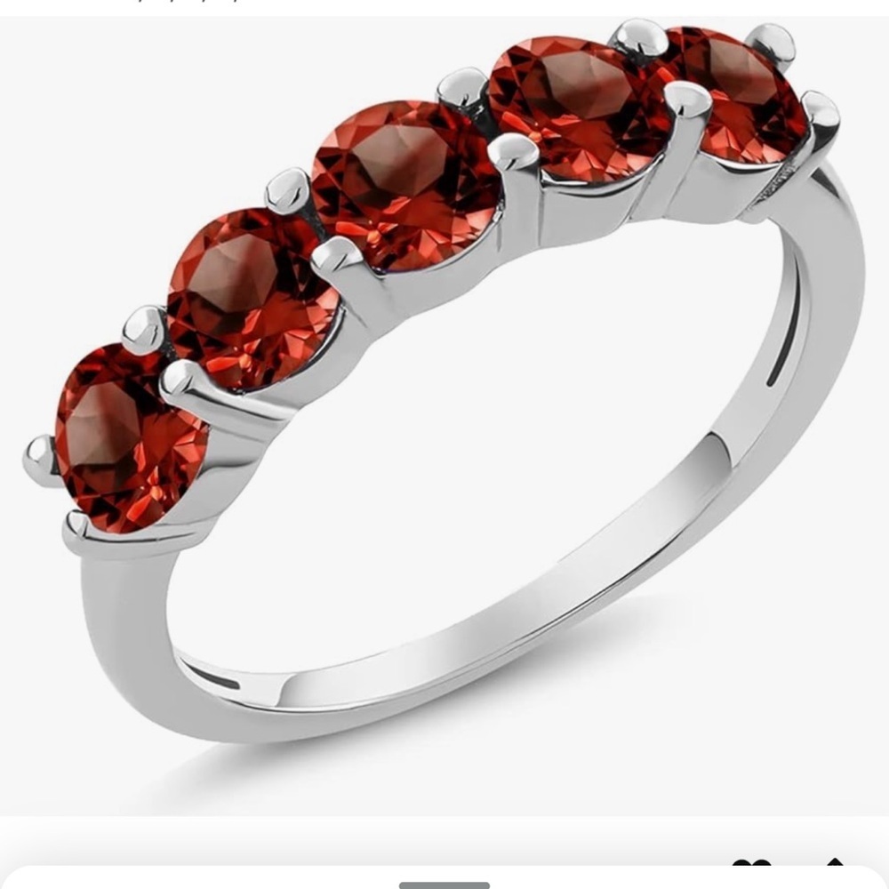 Gemstone King 1.25ctw Garnet Sterling Silver Ring